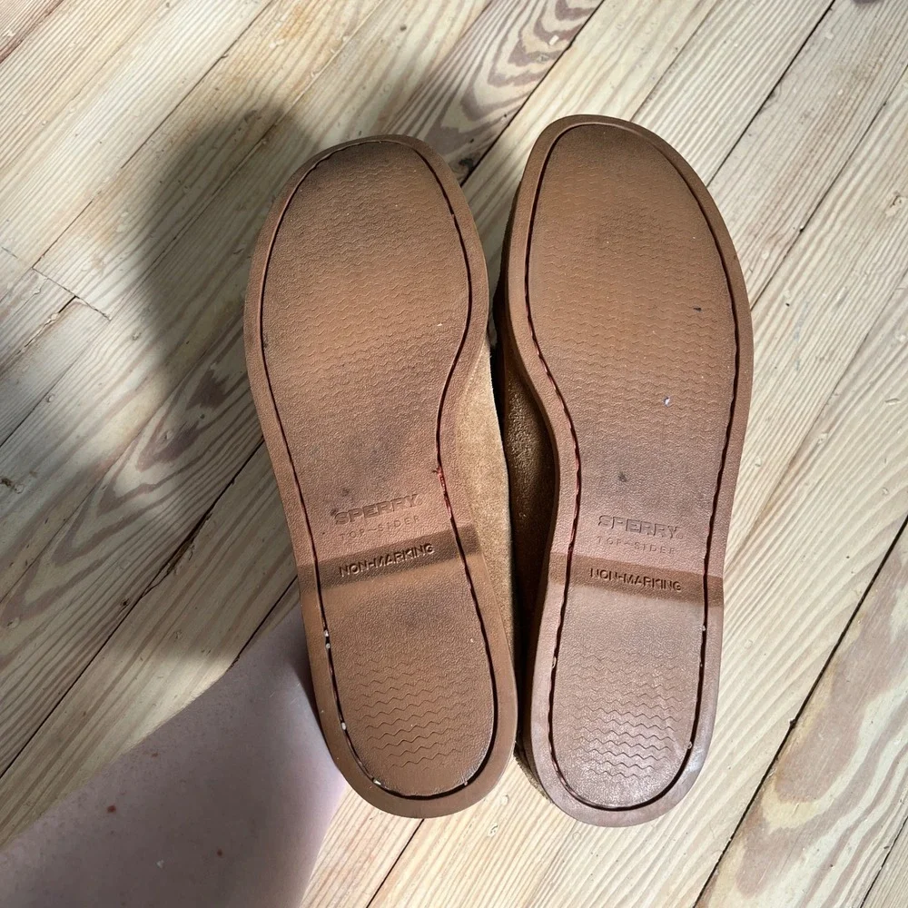 Sperry Top-Sider Boat Shoes Mens 13M Tan Suede 2-Eye Loafers casual preppy